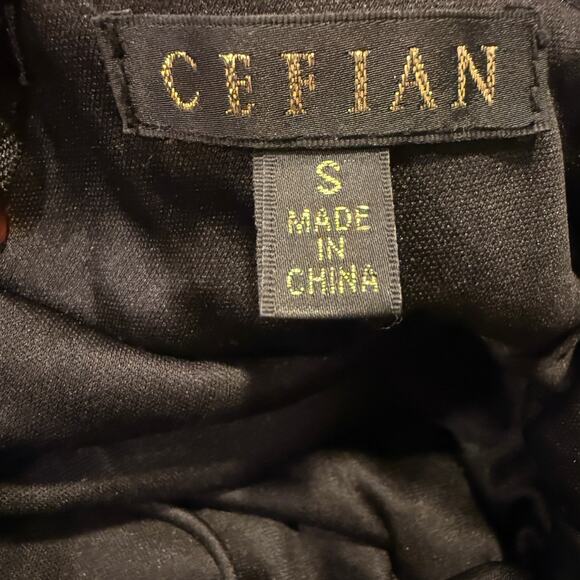 Cefian Black Sequin Mini Dress Size Small Strappy Back Bodycon Party Holiday - Picture 5 of 8